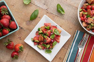Strawberry Panzanella Salad Recipe Video 