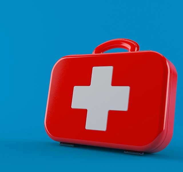 What belongs in a deals first aid kit