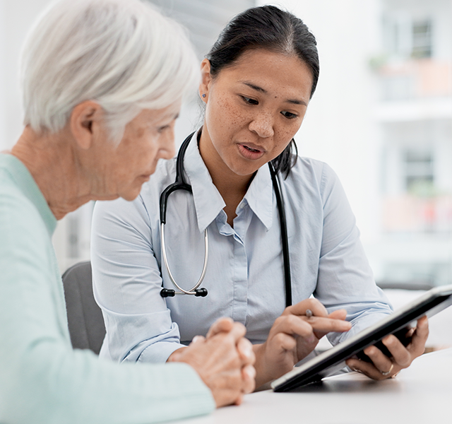 doctor talking to patient